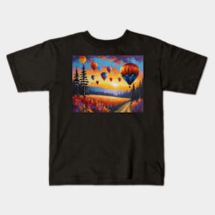 Colorful Hot Air Balloons Kids T-Shirt